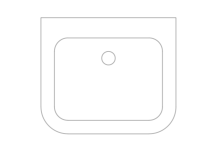 Free Sink Top View CAD Block – DWG, DXF, PDF Format
