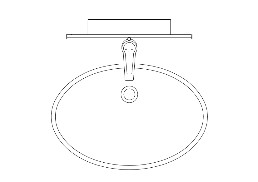 Free Sink Top View CAD Block – DWG, DXF, PDF Format