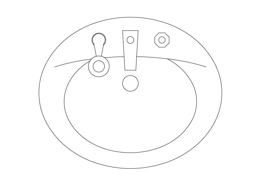 Free Sink Top View CAD Block – DWG, DXF, PDF Format
