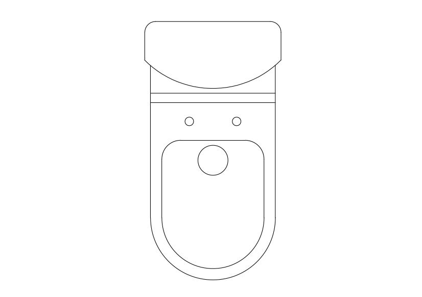 Free Toilet Top View CAD Block – DWG, DXF, PDF Format