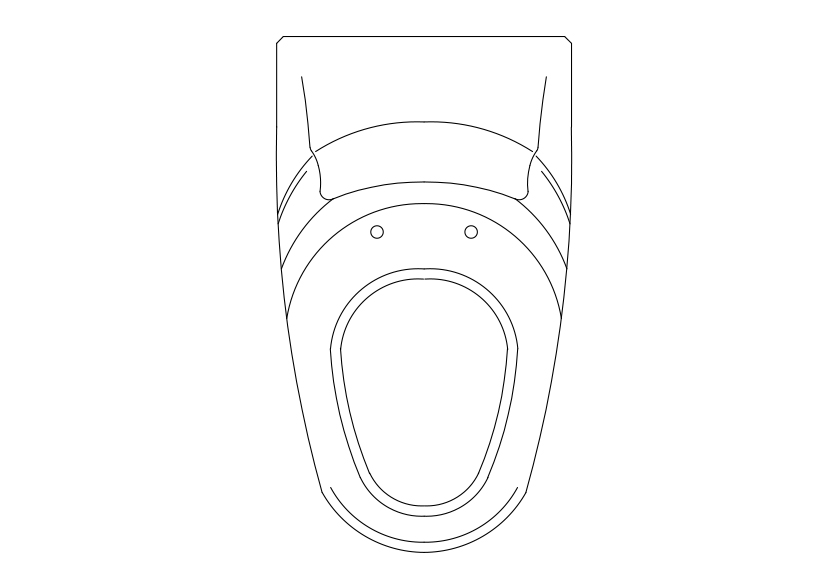 Free Toilet Top View CAD Block – DWG, DXF, PDF Format