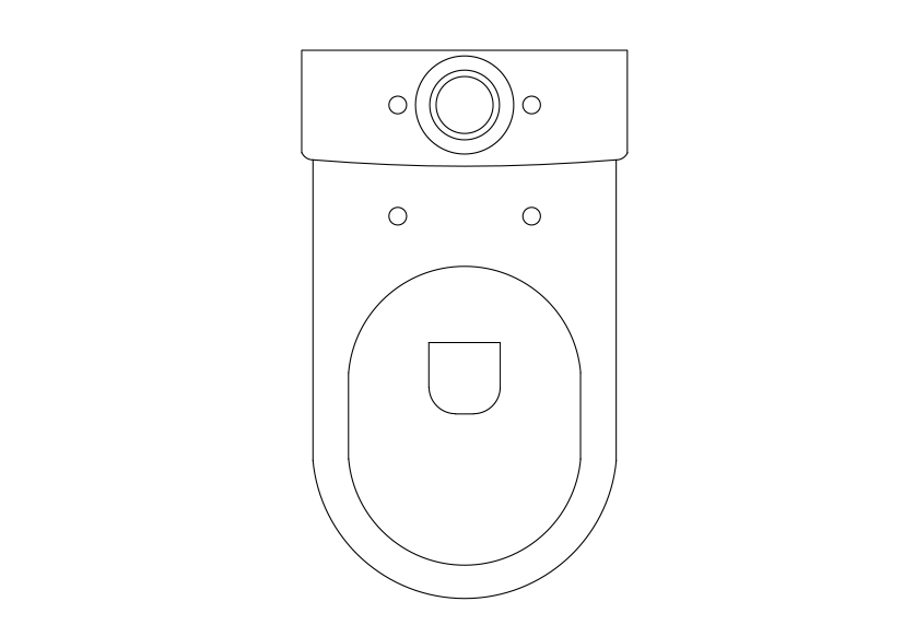 Free Toilet Top View CAD Block – DWG, DXF, PDF Format