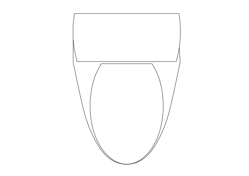 Free Toilet Top View CAD Block – DWG, DXF, PDF Format