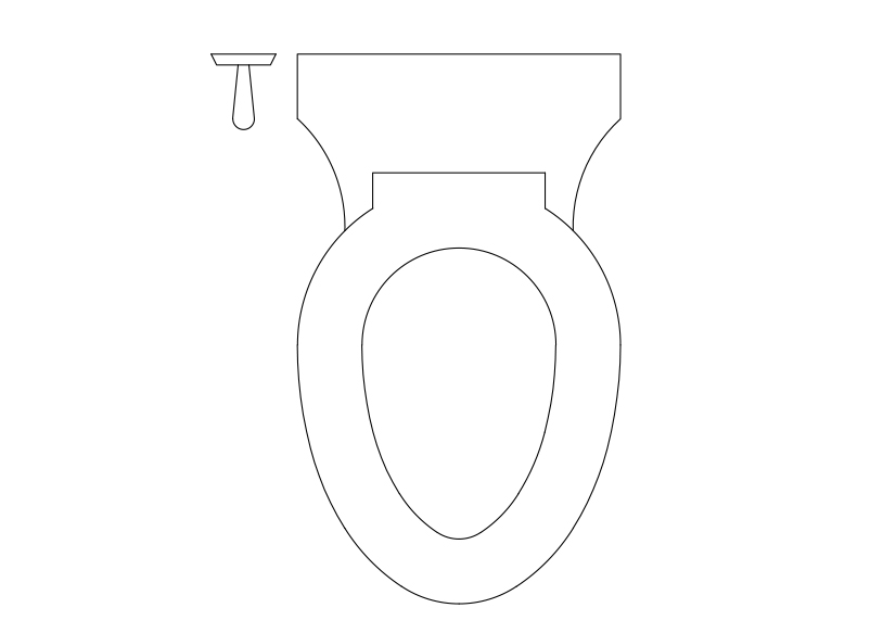 Free Toilet Top View CAD Block – DWG, DXF, PDF Format