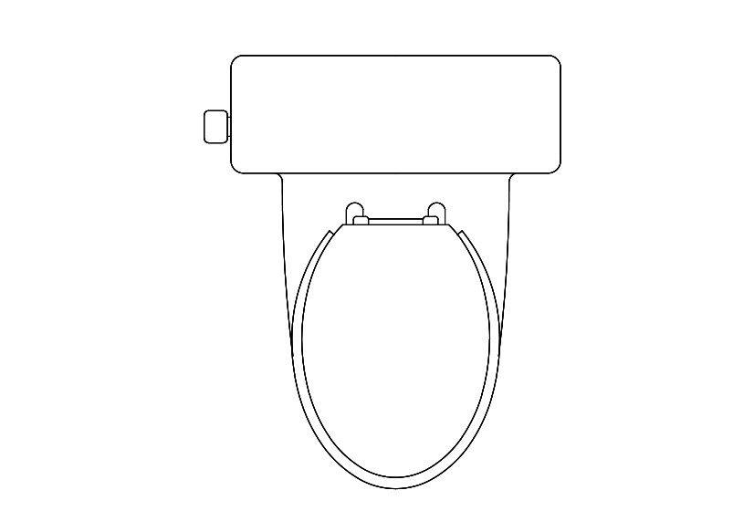 Free Toilet Top View CAD Block – DWG, DXF, PDF Format