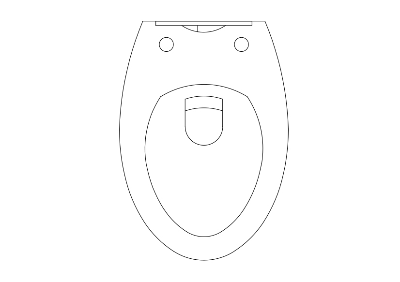 Free Toilet Top View CAD Block – DWG, DXF, PDF Format
