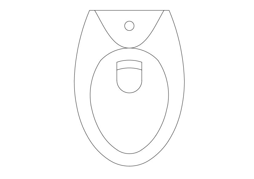Free Toilet Top View CAD Block – DWG, DXF, PDF Format