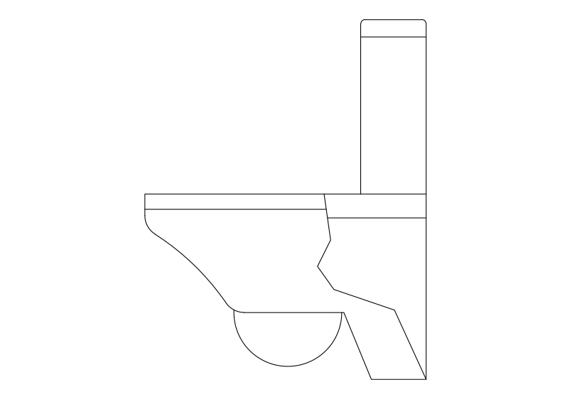 Free Toilet elevation CAD Block – DWG, DXF, PDF Format