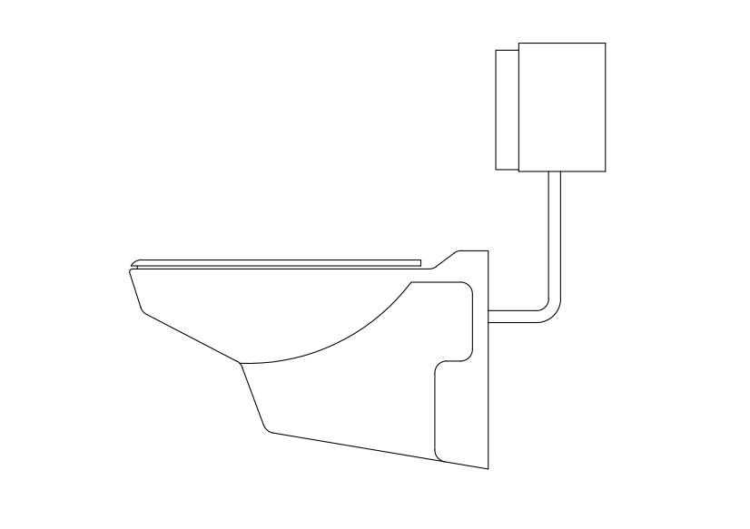 Free Toilet elevation CAD Block – DWG, DXF, PDF Format