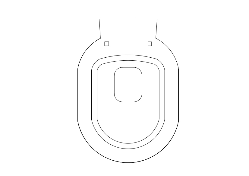 Free Toilet Top View CAD Block – DWG, DXF, PDF Format