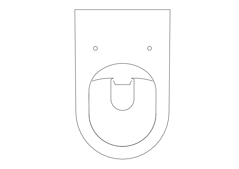 Free Toilet Top View CAD Block – DWG, DXF, PDF Format
