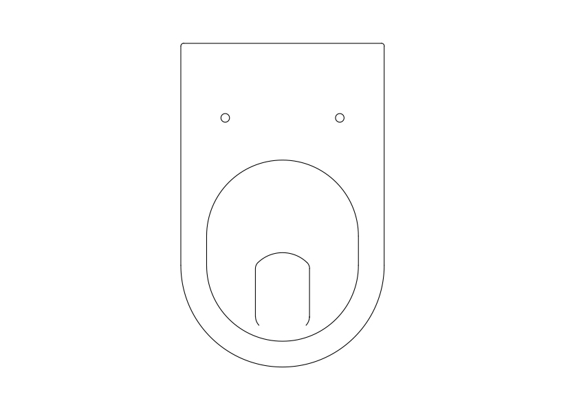 Free Toilet Top View CAD Block – DWG, DXF, PDF Format