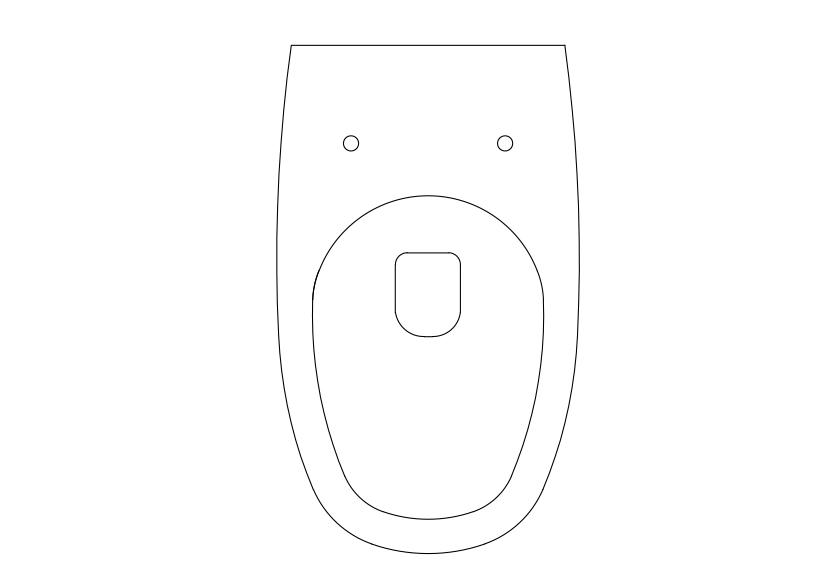 Free Toilet Top View CAD Block – DWG, DXF, PDF Format