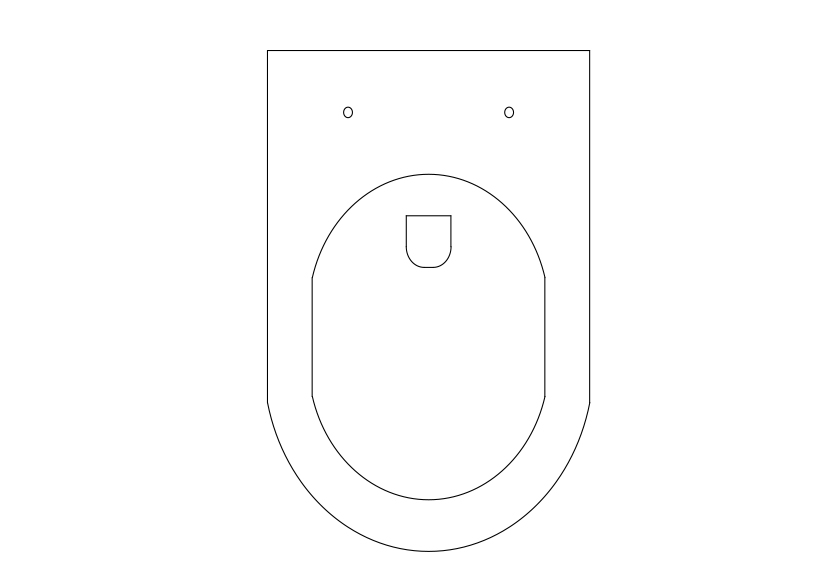 Free Toilet Top View CAD Block – DWG, DXF, PDF Format