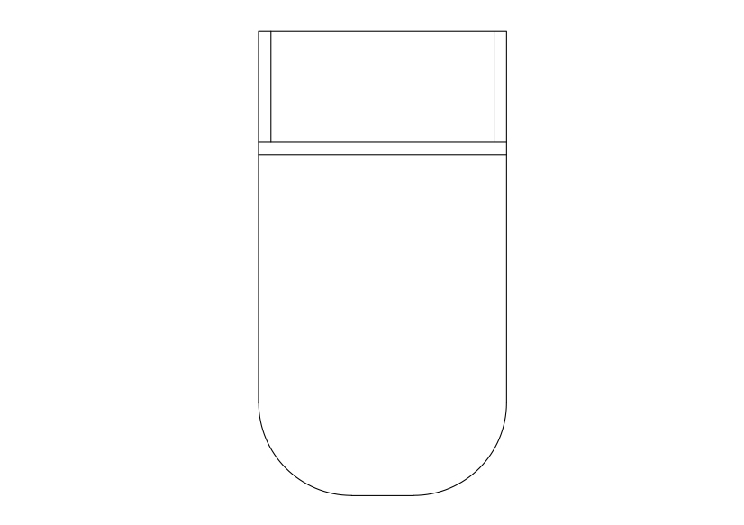 Free Toilet Top View CAD Block – DWG, DXF, PDF Format