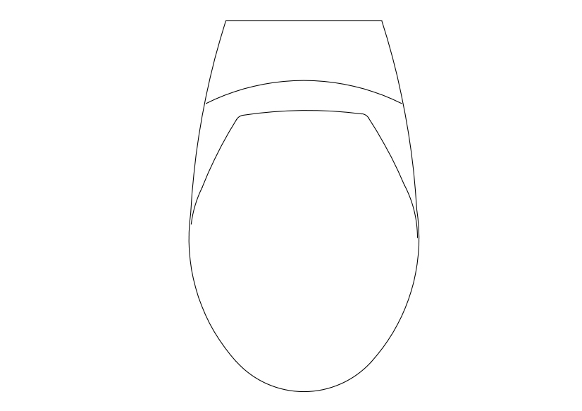 Free Toilet Top View CAD Block – DWG, DXF, PDF Format