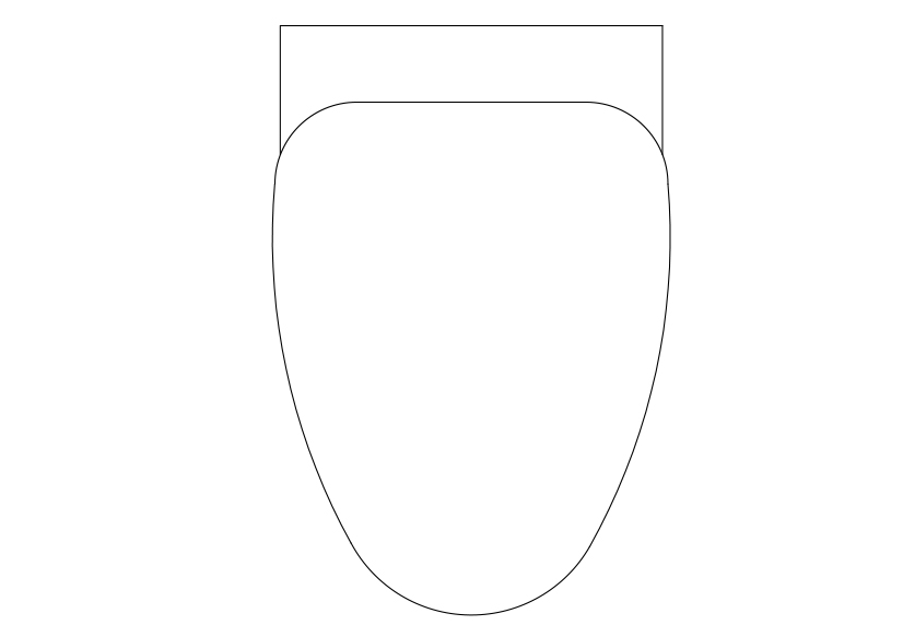 Free Toilet Top View CAD Block – DWG, DXF, PDF Format