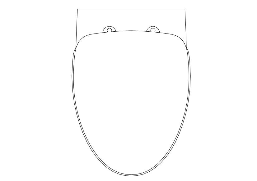 Free Toilet Top View CAD Block – DWG, DXF, PDF Format