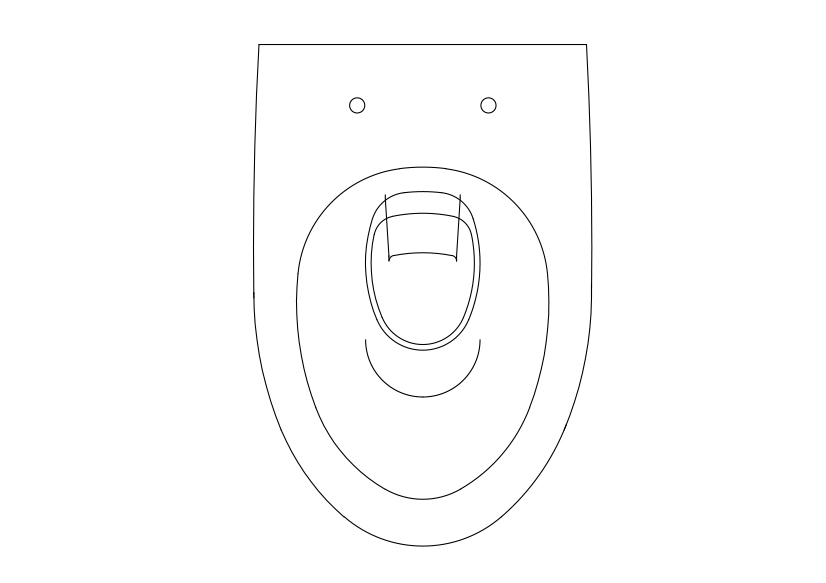 Free Toilet Top View CAD Block – DWG, DXF, PDF Format