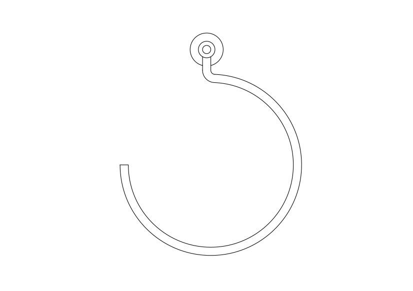 Free Towel Holder Elevation CAD Block – DWG, DXF, PDF Format