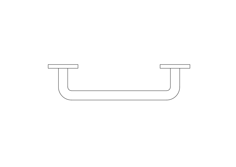 Free Towel Holder Top View CAD Block – DWG, DXF, PDF Format