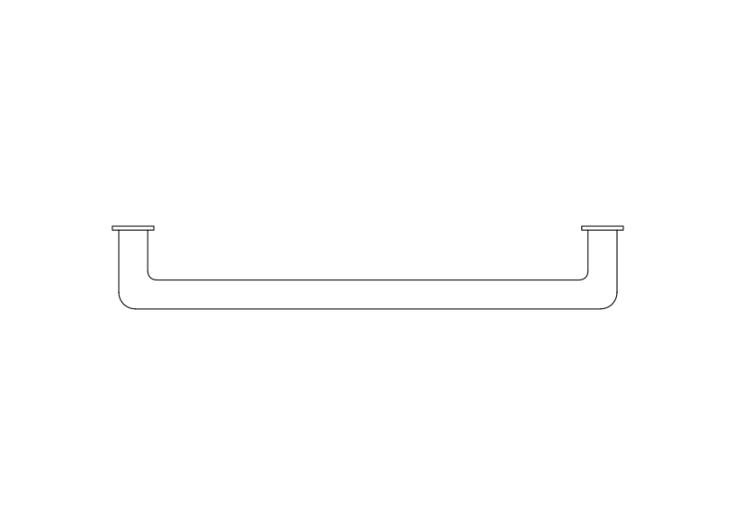 Free Towel Holder Top View CAD Block – DWG, DXF, PDF Format