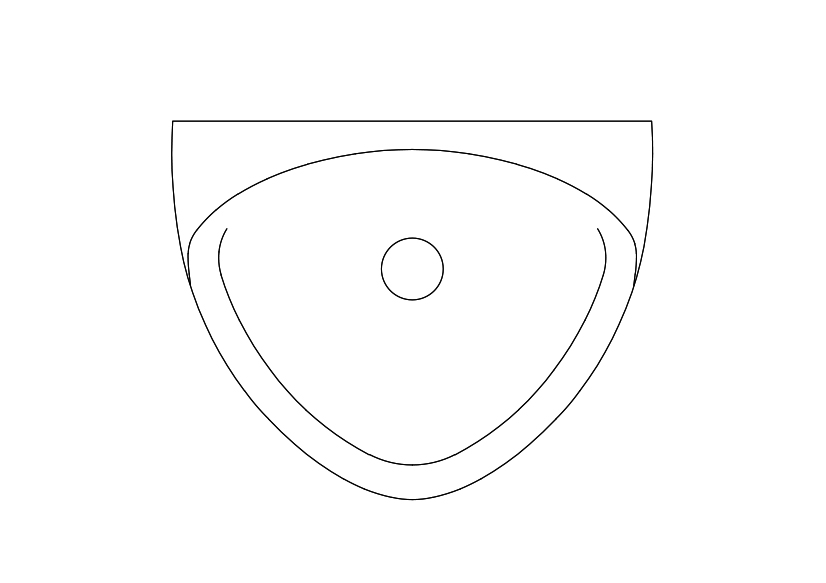 Free Urinal Top View CAD Block – DWG, DXF, PDF Format