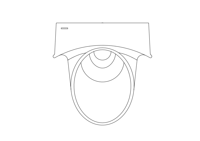 Free Urinal Top View CAD Block – DWG, DXF, PDF Format