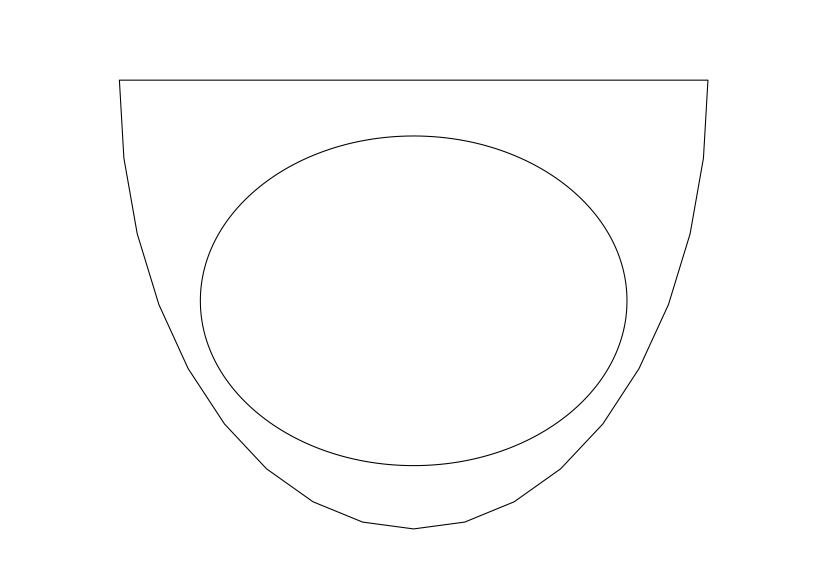 Free Urinal Top View CAD Block – DWG, DXF, PDF Format