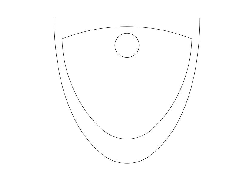Free Urinal Top View CAD Block – DWG, DXF, PDF Format