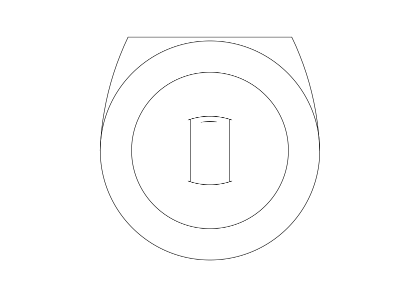 Free Urinal Top View CAD Block – DWG, DXF, PDF Format