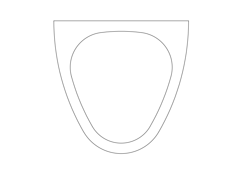 Free Urinal Top View CAD Block – DWG, DXF, PDF Format