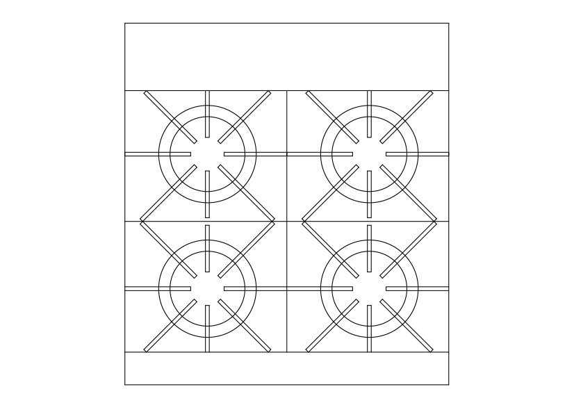 Free Multiple Hob Top View CAD Block – DWG, DXF, PDF Format