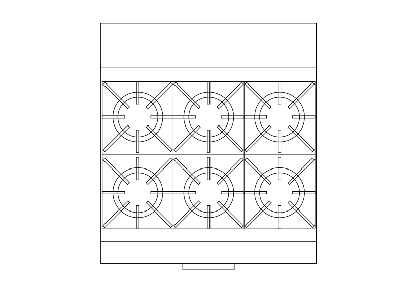 Free Multiple Hob Top View CAD Block – DWG, DXF, PDF Format