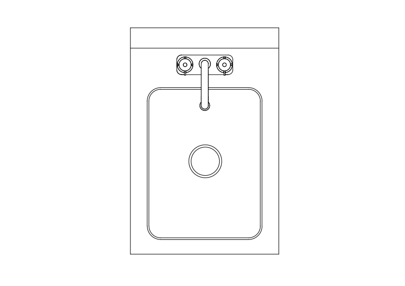 Free Single Kitchen Sink Top View CAD Block – DWG, DXF, PDF Format