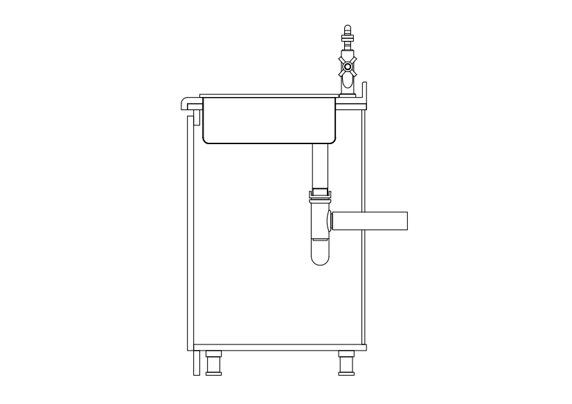 Free Kitchen Sink Elevation CAD Block – DWG, DXF, PDF Format