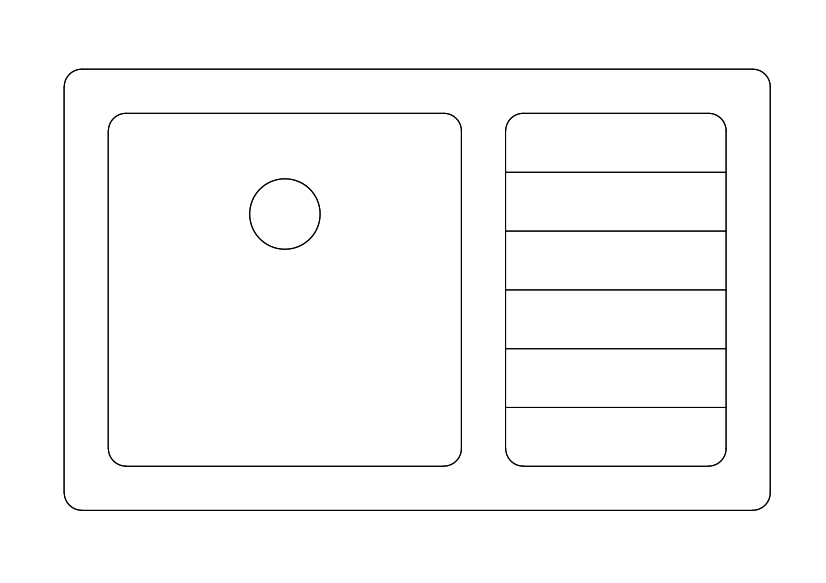 Free Single Kitchen Sink Top View CAD Block – DWG, DXF, PDF Format