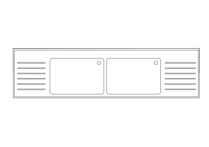 Free Double Kitchen Sink Top View CAD Block – DWG, DXF, PDF Format