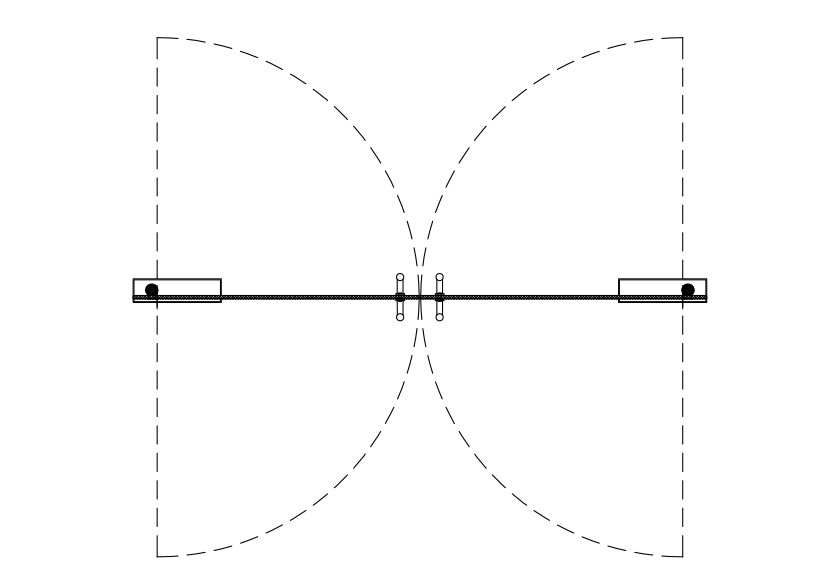 Free Double Door Top View CAD Block – DWG, DXF, PDF Format