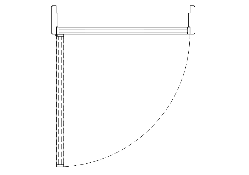 Free Single Door Top View CAD Block – DWG, DXF, PDF Format