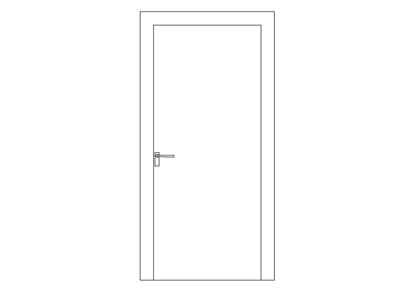 Free Single Door Elevation CAD Block – DWG, DXF, PDF Format
