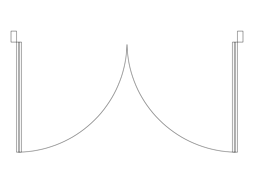 Free Double Door Top View CAD Block – DWG, DXF, PDF Format
