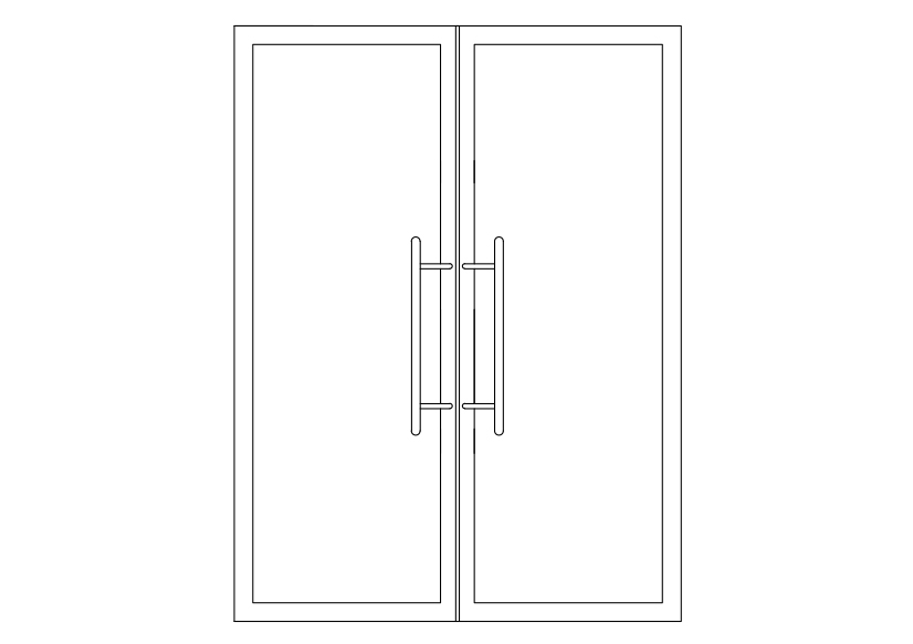 Free Double Door Elevation CAD Block – DWG, DXF, PDF Format