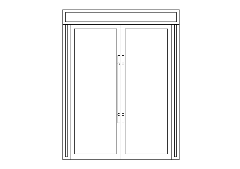 Free Double Door Elevation CAD Block – DWG, DXF, PDF Format