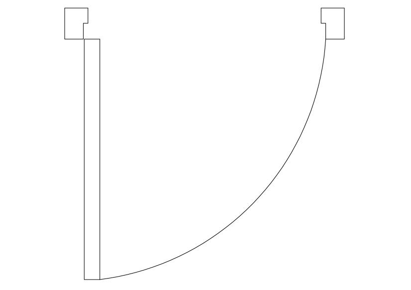 Free Single Door Top View CAD Block – DWG, DXF, PDF Format