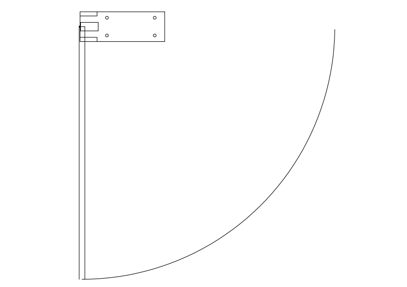 Free Single Door Top View CAD Block – DWG, DXF, PDF Format