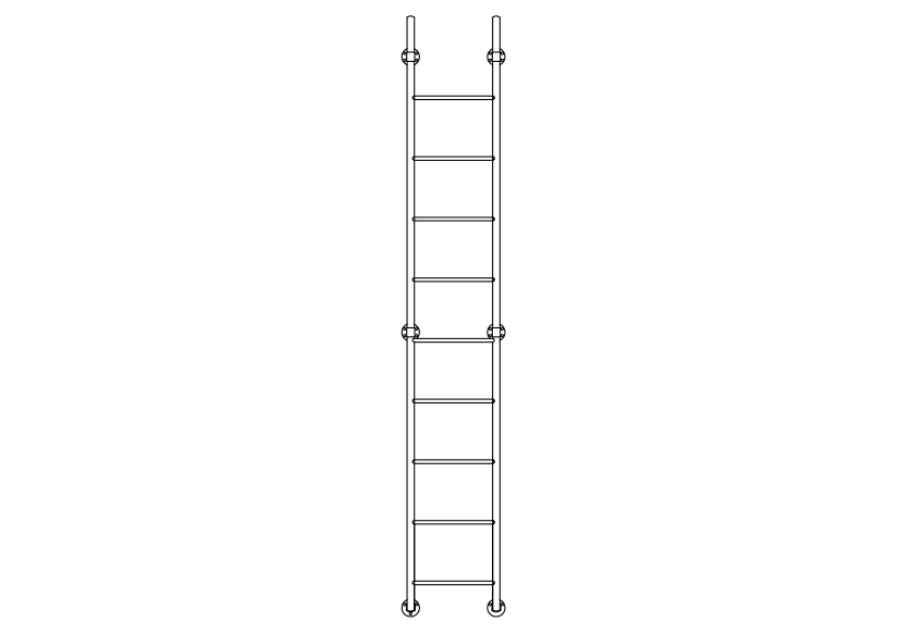 Free Ladder Elevation CAD Block – DWG, DXF, PDF Format