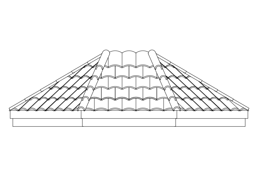 Free Roof Tiles Elevation CAD Block – DWG, DXF, PDF Format