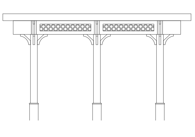 Free Pergola Elevation CAD Block – DWG, DXF, PDF Format