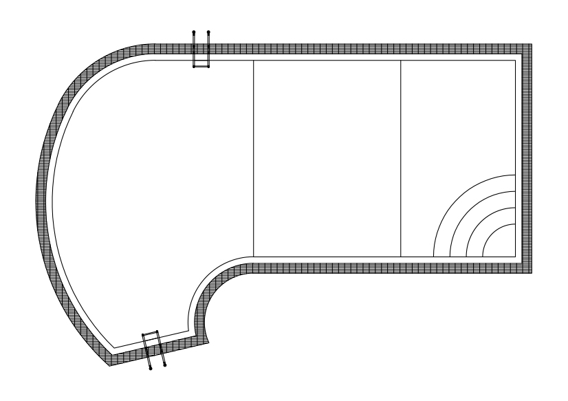 Free Swimming Pool Top View CAD Block – DWG, DXF, PDF Format